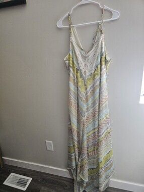 Maurices Pastel Chevron Lace-Trim Maxi Dress